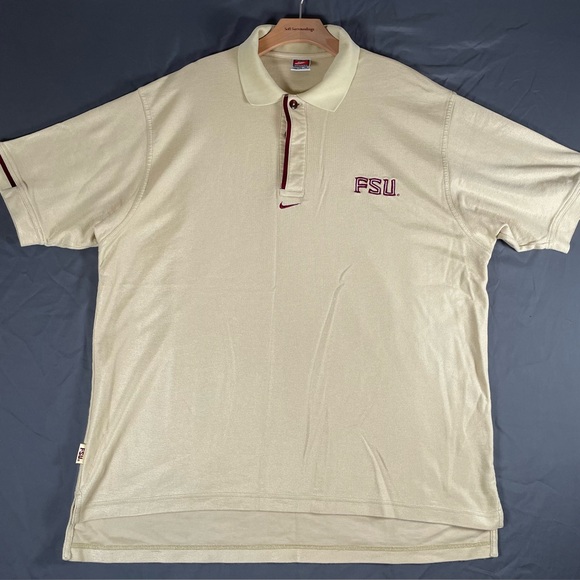 Nike Other - Vintage FSU Polo Shirt Men's XL Nike Yellow Red Florida State Seminoles NCAA